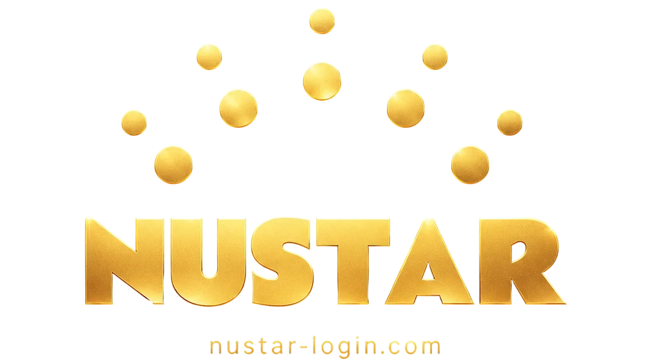 Golden luxe nustar logo on gradient background-Photoroom