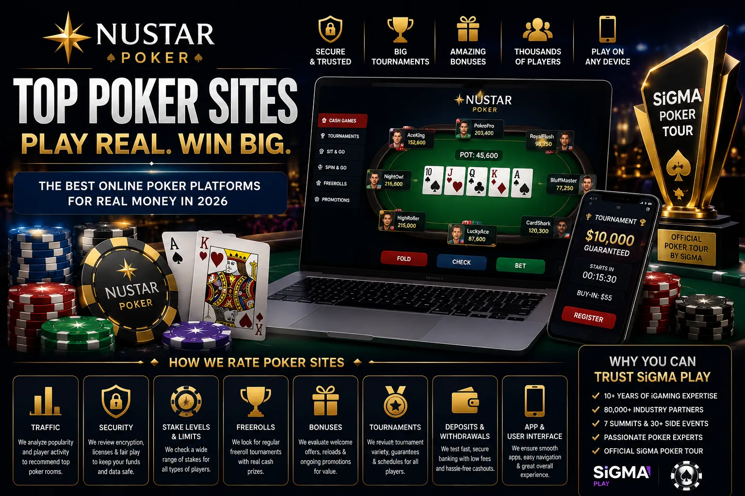 Top poker sites for real money