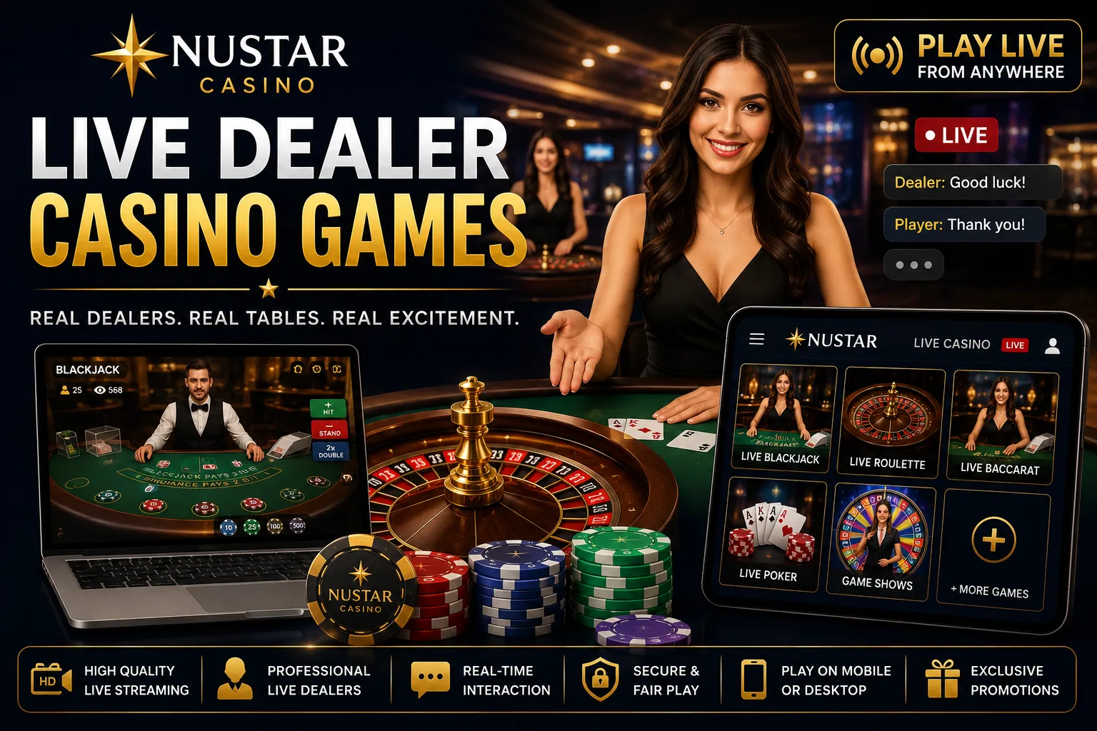 nustar Live dealer casino excitement online